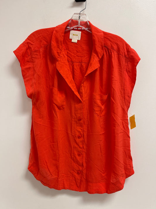 Top Short Sleeve By Maeve In Orange, Size: L