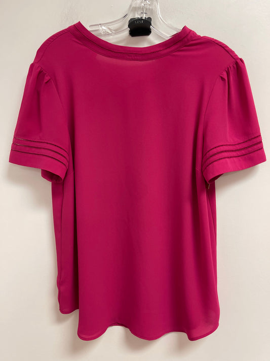 Top Short Sleeve By Ann Taylor In Pink, Size: S