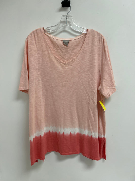 Top Short Sleeve By Chicos In Pink, Size: Xl