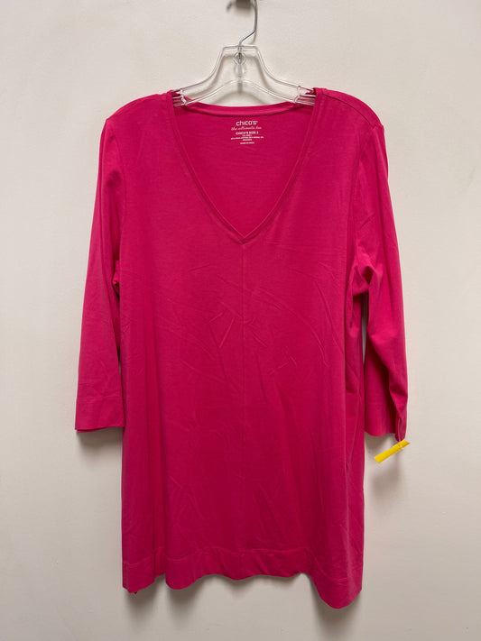 Tunic Long Sleeve By Chicos In Pink, Size: L