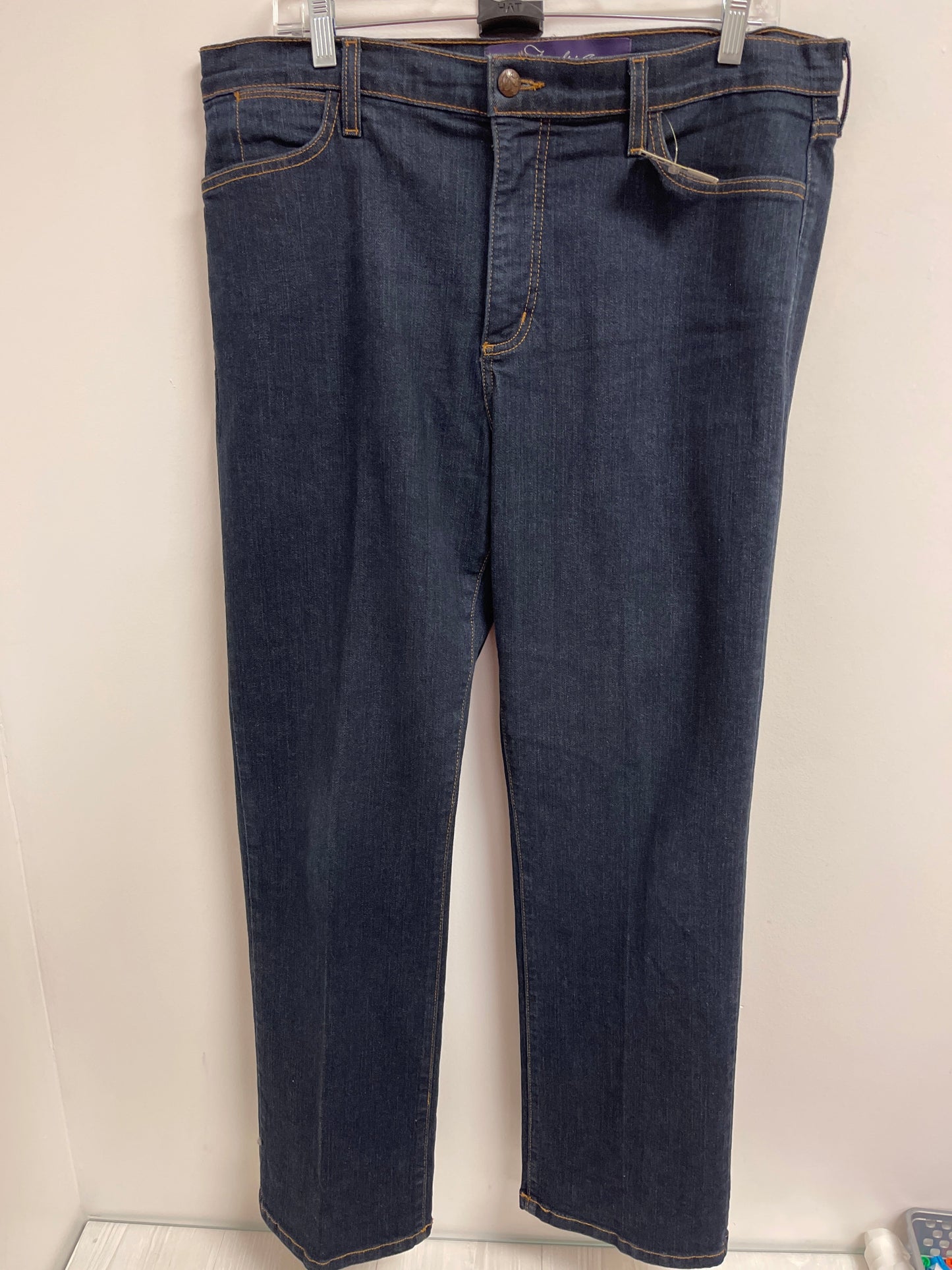 Jeans Straight By Not Your Daughters Jeans In Blue Denim, Size: 4l