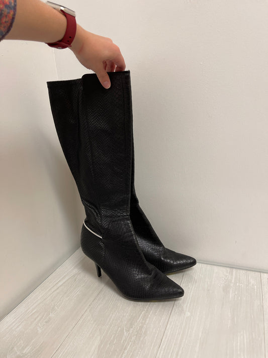 Boots Mid-calf Heels By Calvin Klein In Black, Size: 8.5