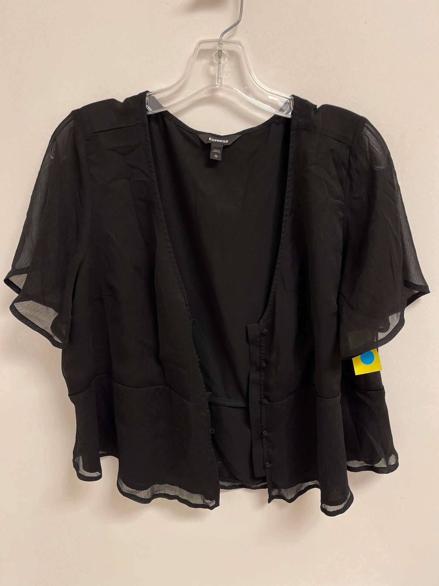 Top Short Sleeve By Express In Black, Size: L