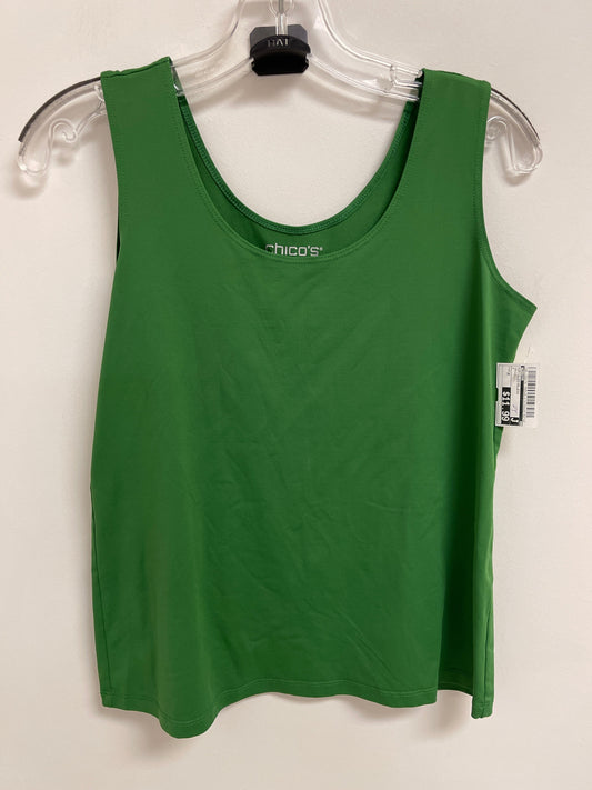 Top Sleeveless By Chicos In Green, Size: M