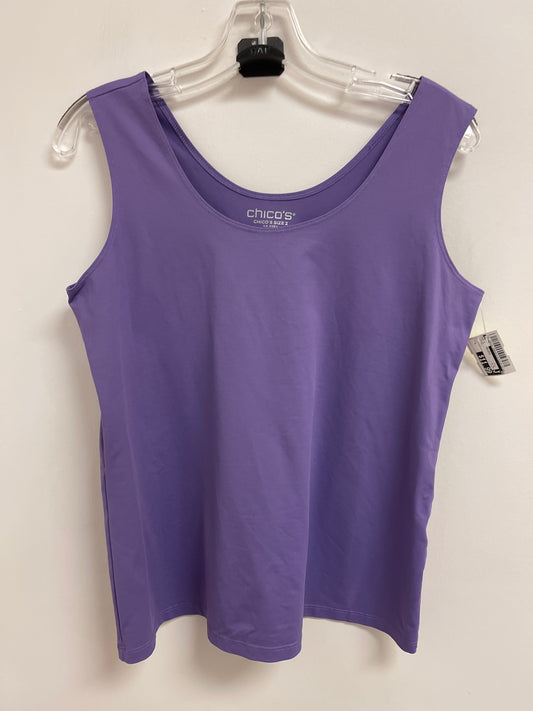 Top Sleeveless By Chicos In Purple, Size: L