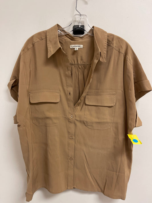 Top Short Sleeve By Max Studio In Tan, Size: Xl