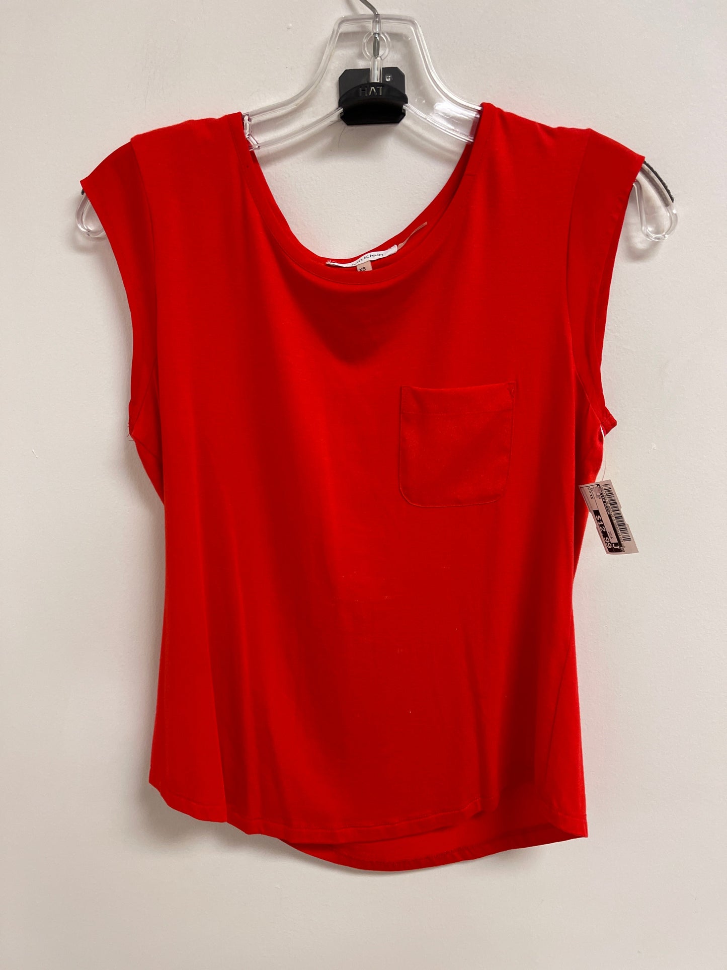 Top Short Sleeve By Calvin Klein In Orange, Size: Xs