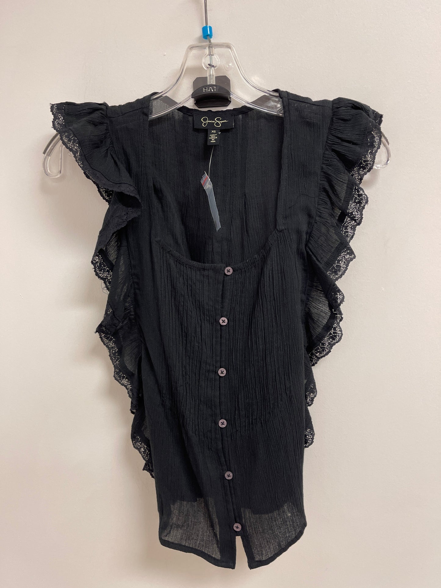 Top Short Sleeve By Jessica Simpson In Black, Size: Xs