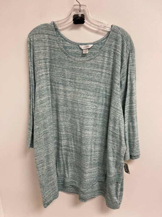 Top Long Sleeve By Cj Banks In Blue, Size: 3x