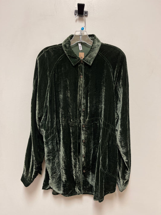 Top Long Sleeve By Wishlist In Green, Size: L