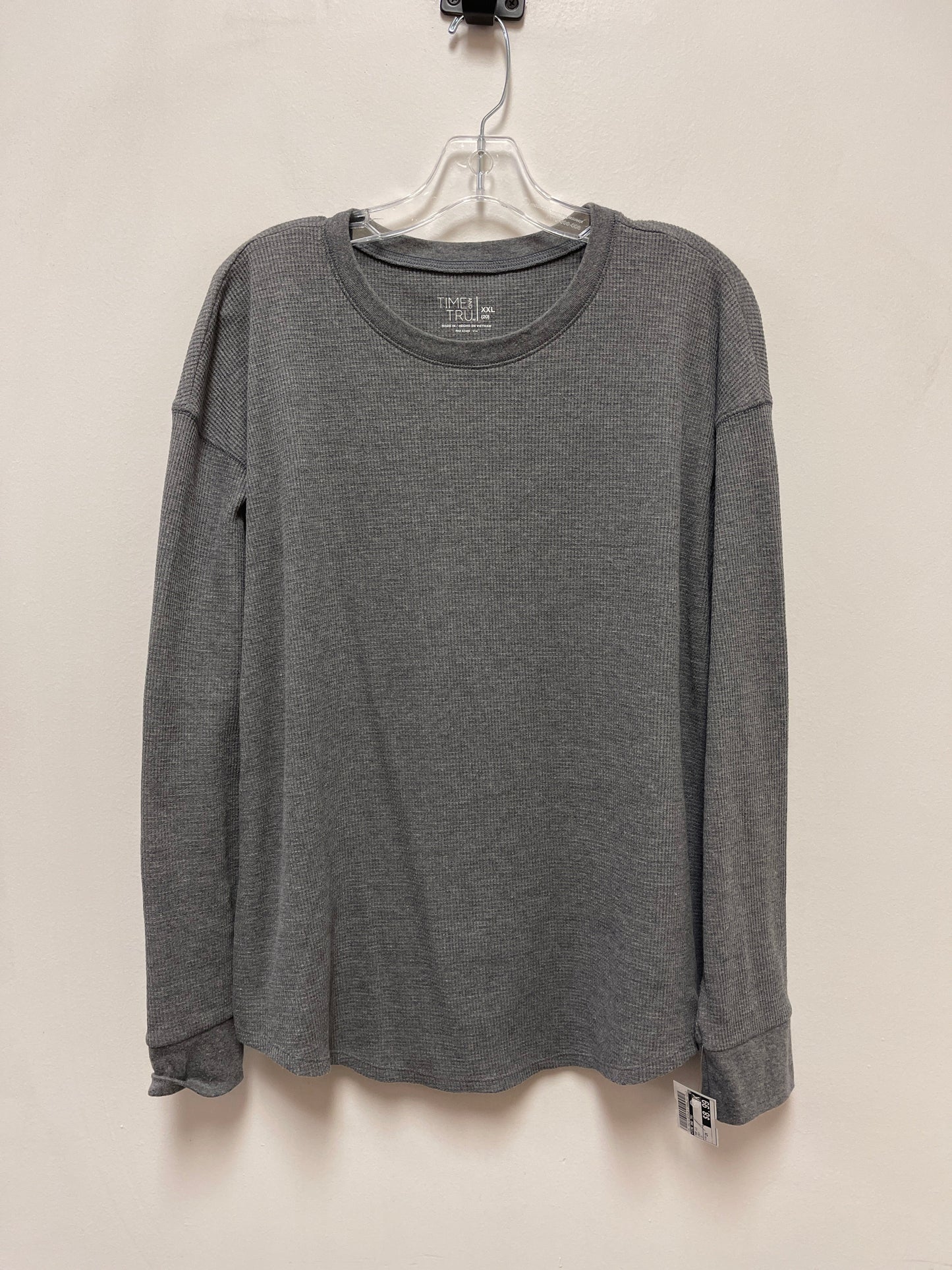 Top Long Sleeve By Time And Tru In Grey, Size: 2x