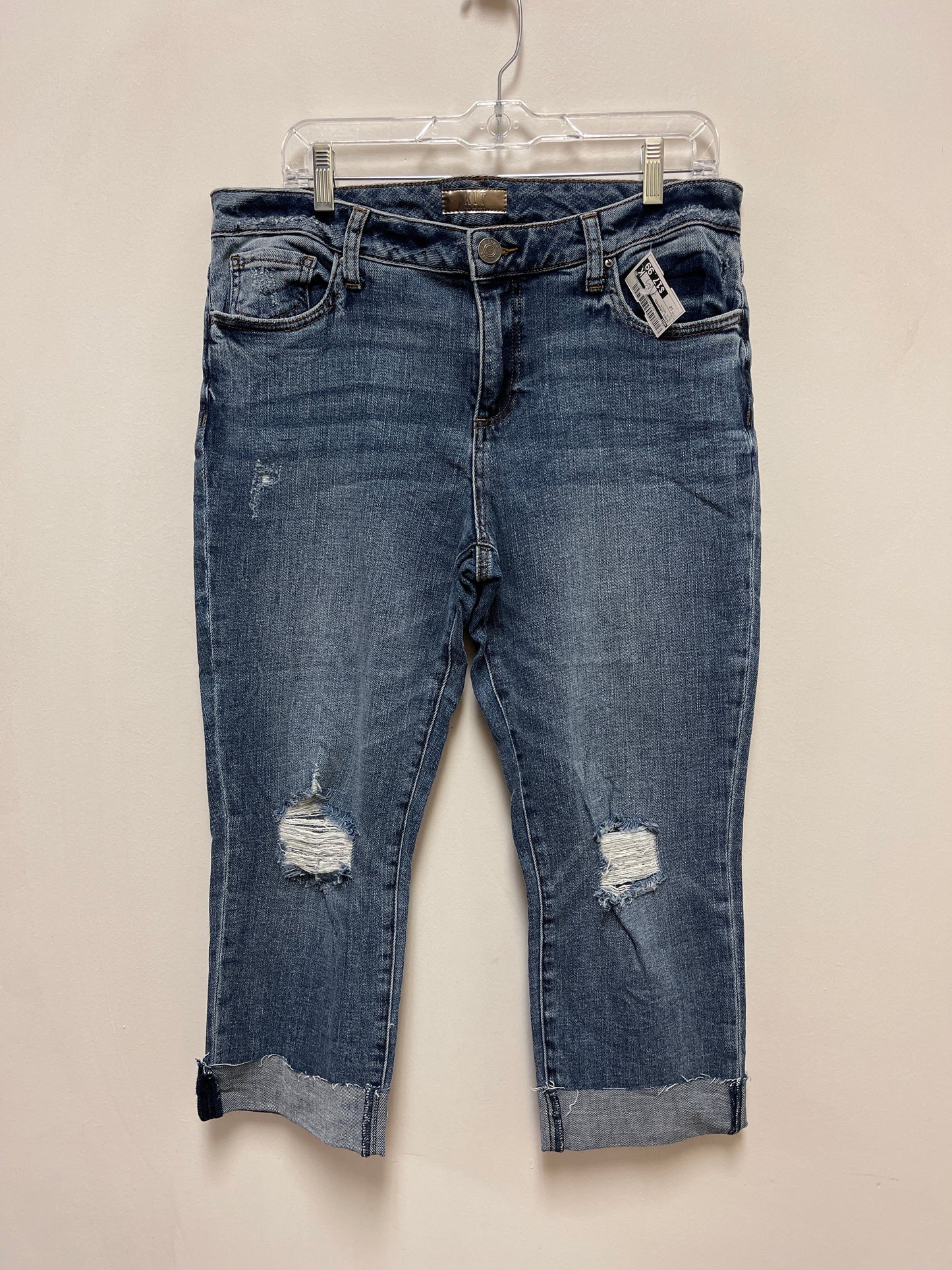 Jeans Cropped By Kut In Blue Denim, Size: 12