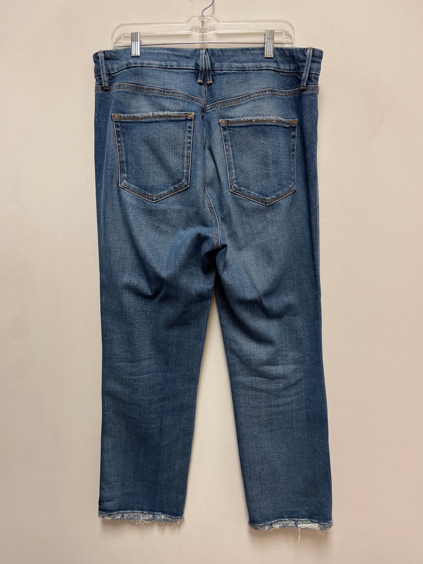 Jeans Straight By Good American In Blue Denim, Size: 14