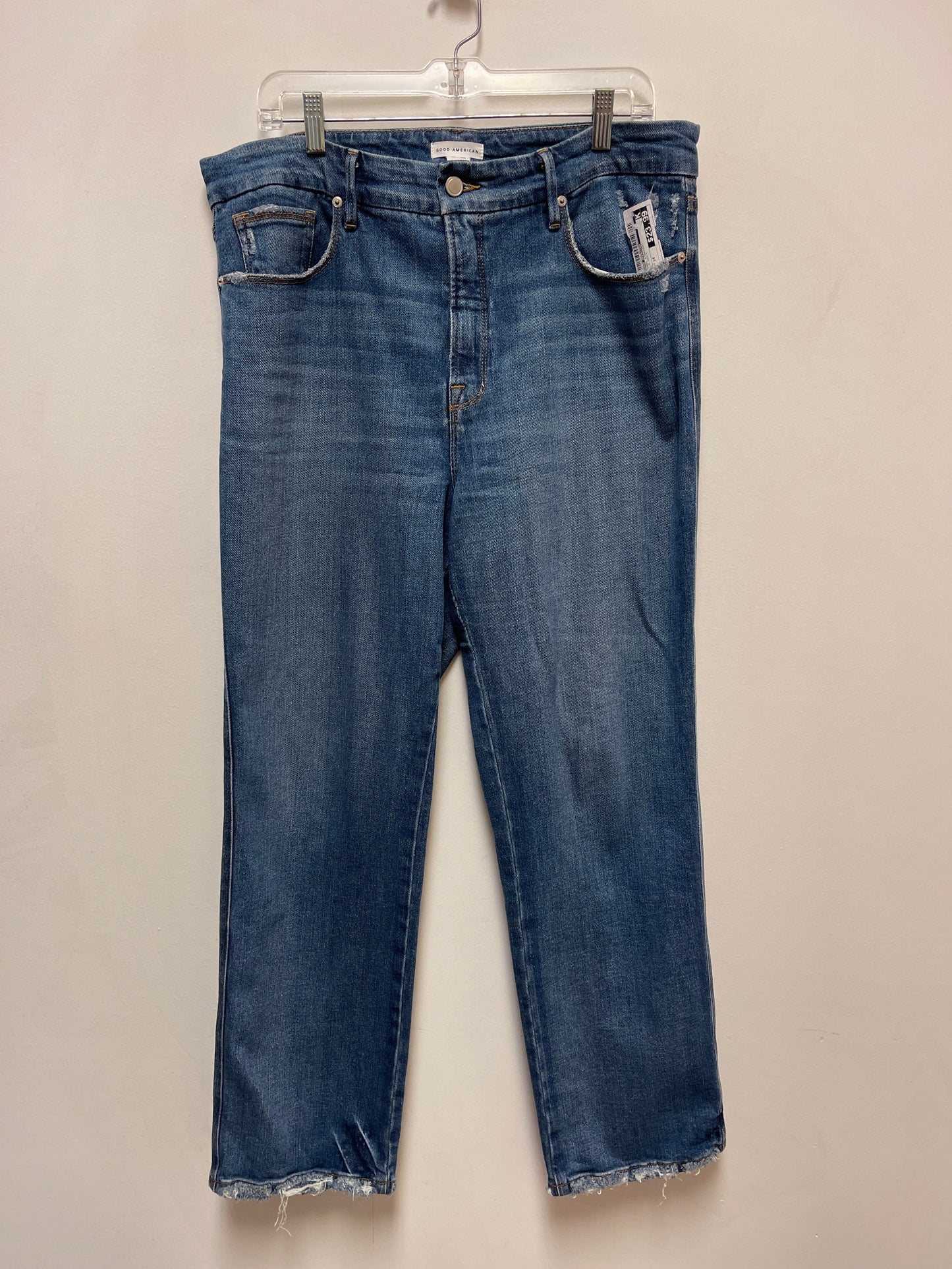 Jeans Straight By Good American In Blue Denim, Size: 14