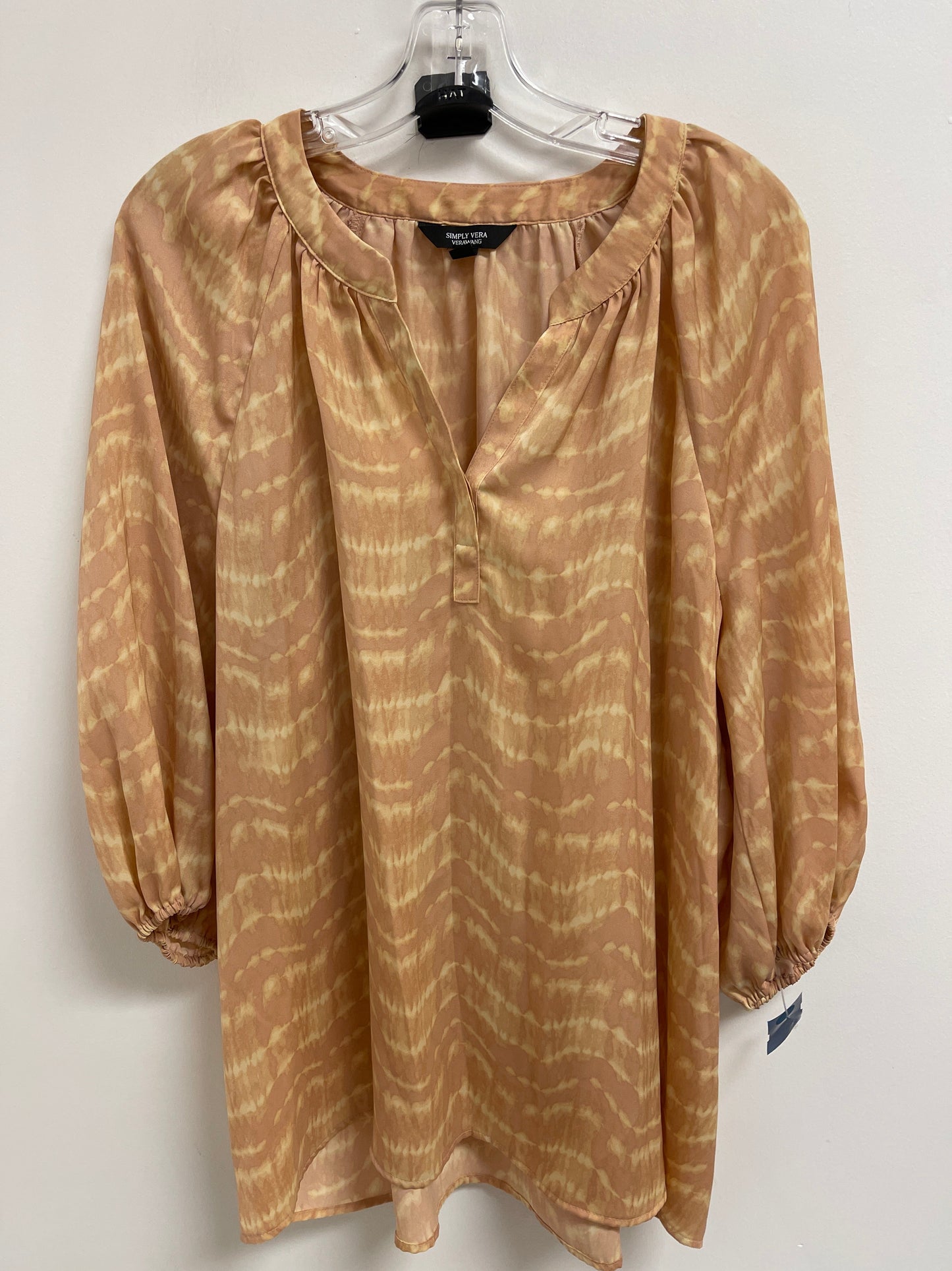 Top Long Sleeve By Simply Vera In Brown, Size: Xl