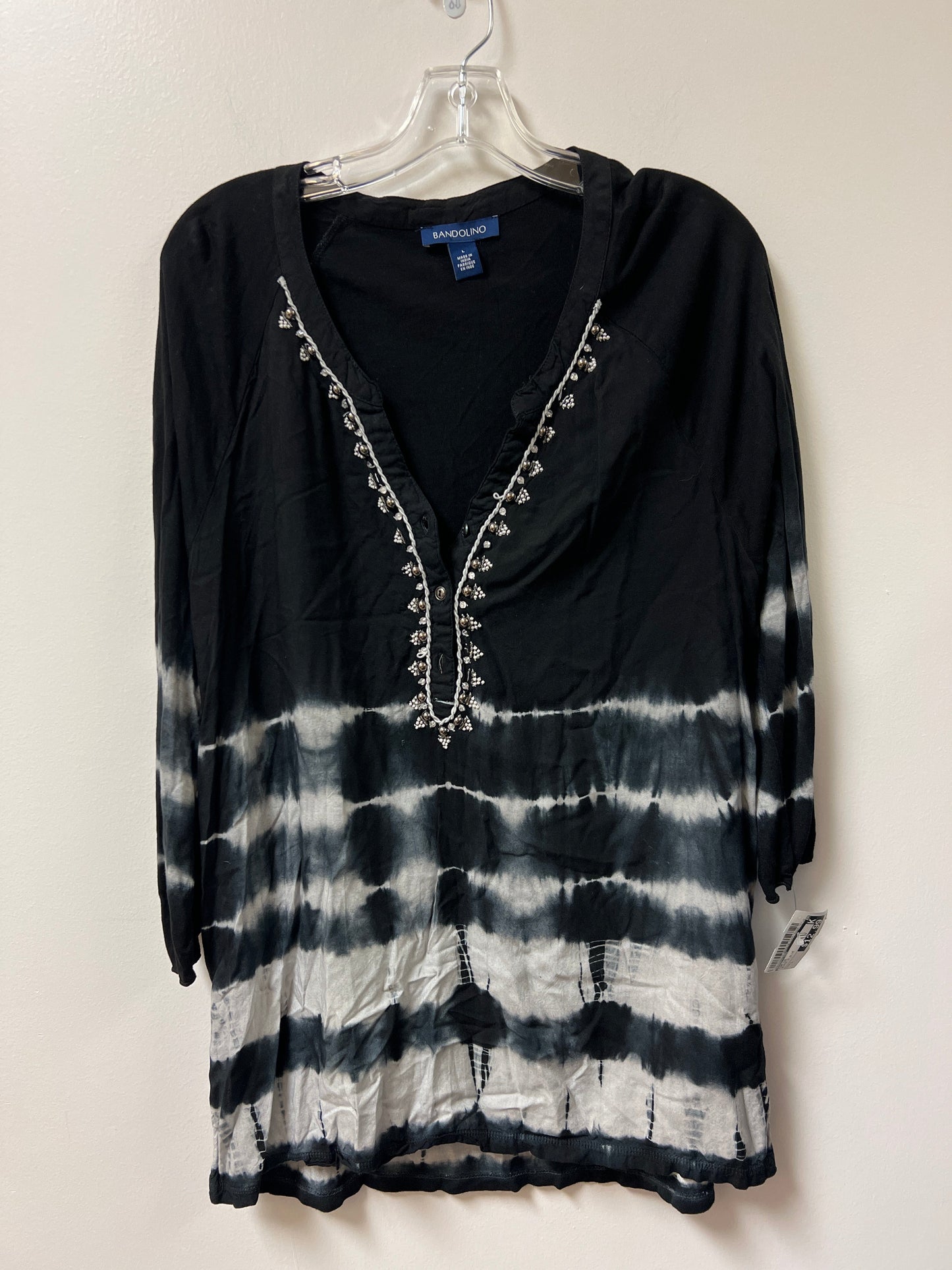 Top Long Sleeve By Bandolino In Black & Blue, Size: L