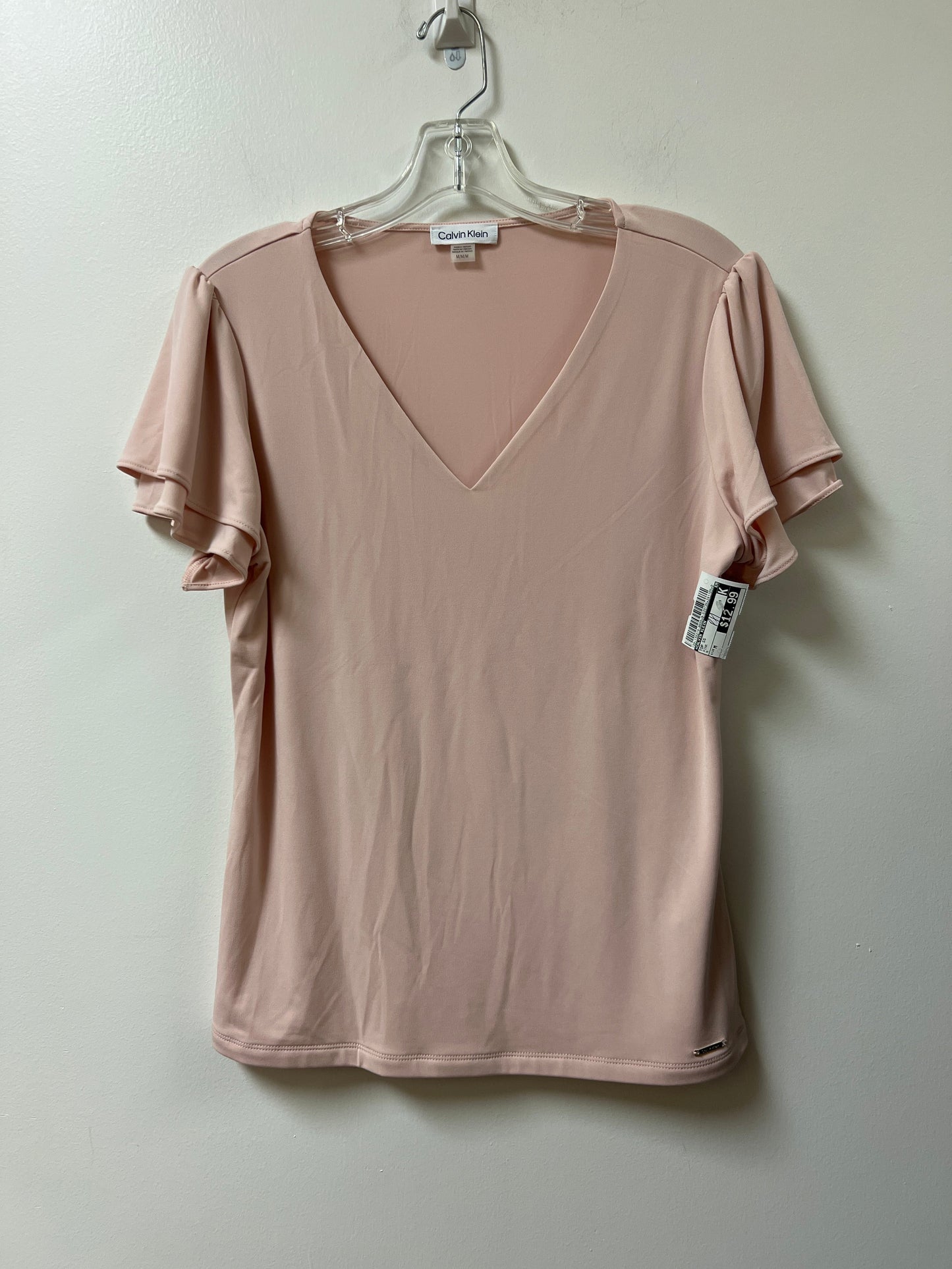 Top Short Sleeve By Calvin Klein In Pink, Size: M