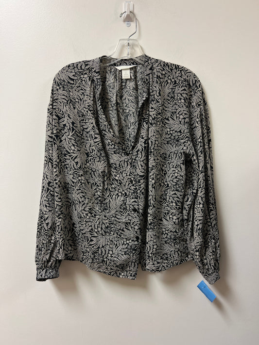 Top Long Sleeve By H&m In Black & White, Size: S