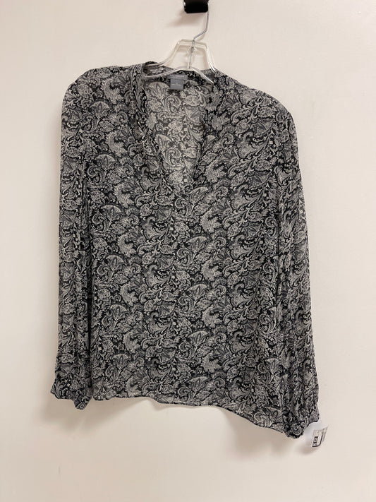 Top Long Sleeve By Ann Taylor In Grey, Size: M