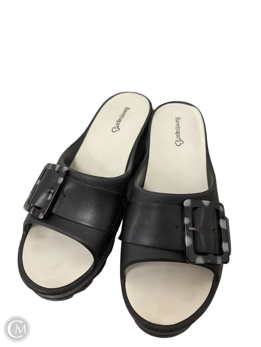 Sandals Heels Platform By Bare Traps In Black & White, Size: 9