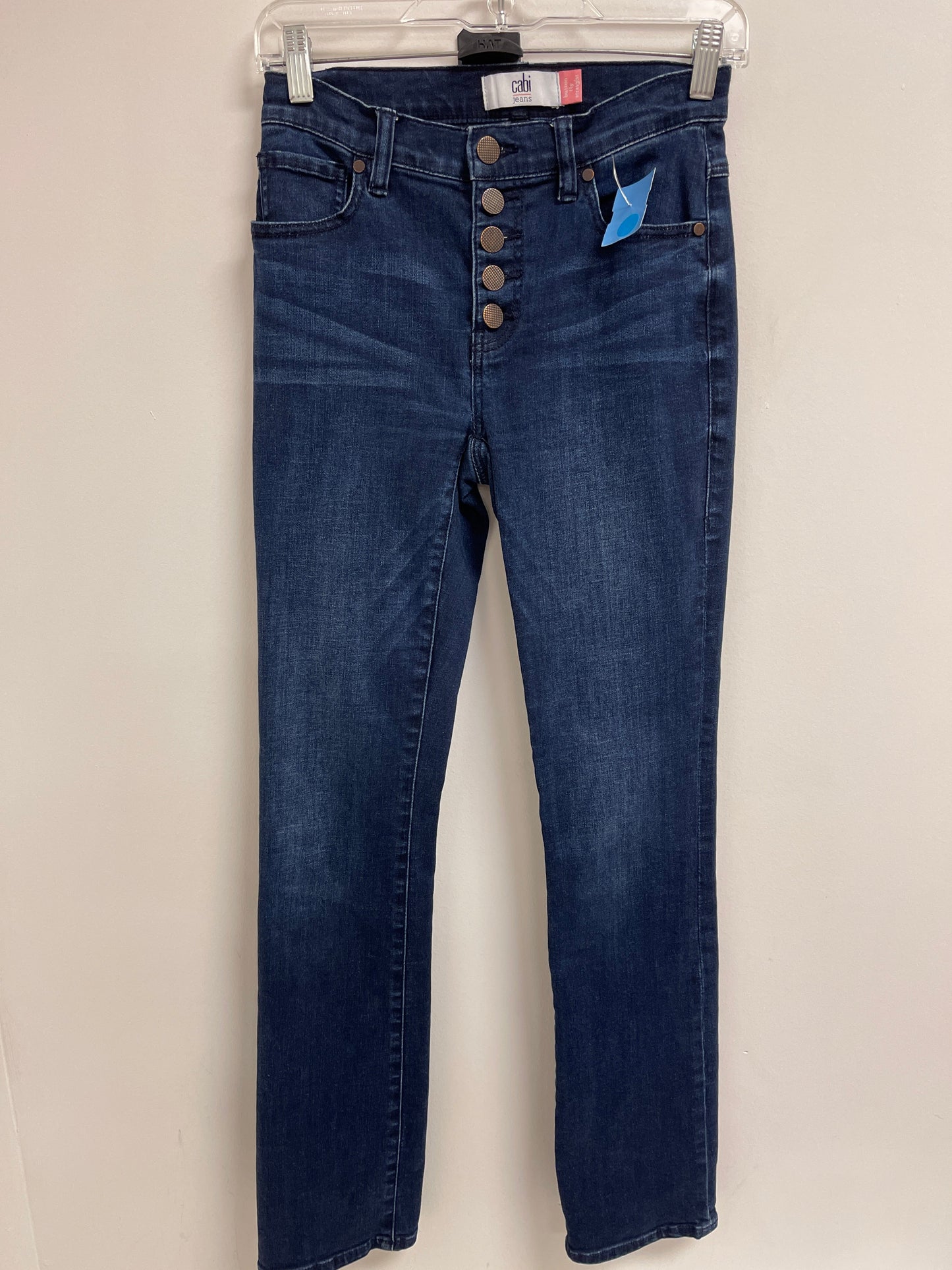 Jeans Straight By Cabi In Blue Denim, Size: 0