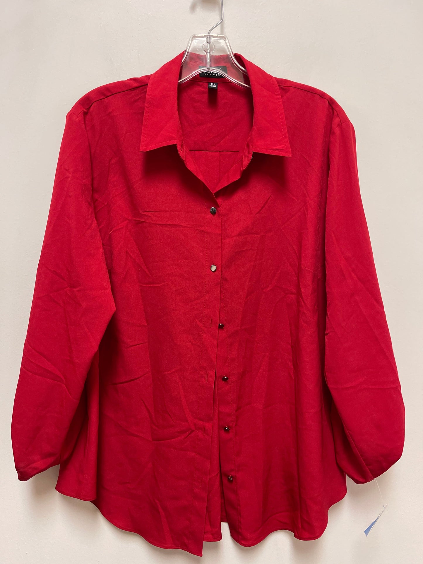 Top Long Sleeve By Jones New York In Red, Size: L