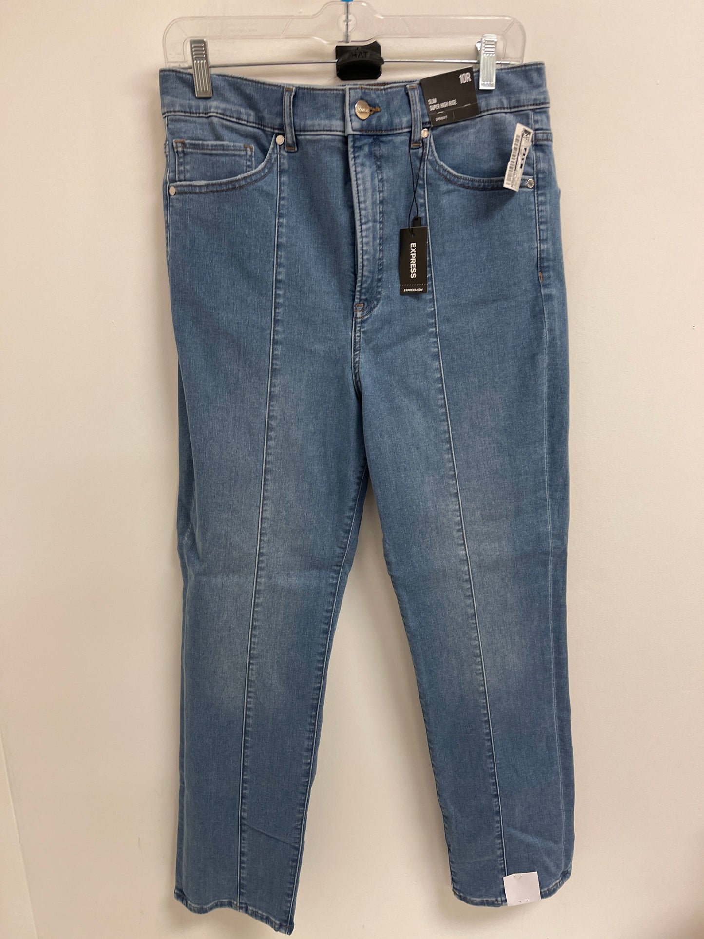 Jeans Straight By Express In Blue Denim, Size: 10