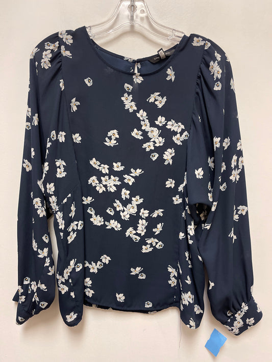 Top Long Sleeve By Banana Republic In Navy, Size: M