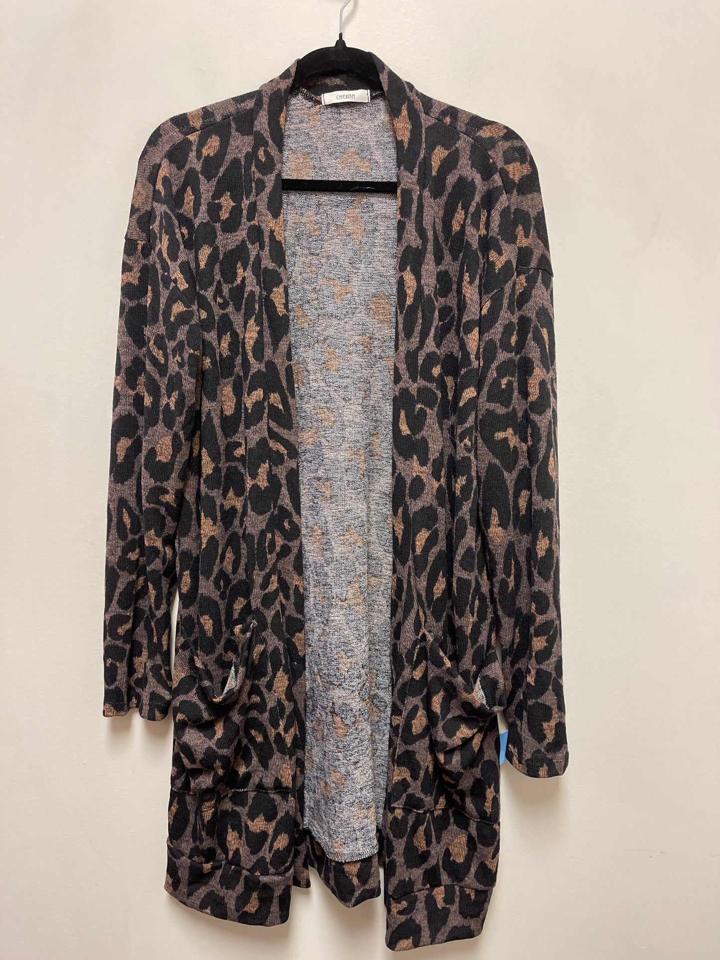 Cardigan By Cherish In Animal Print, Size: Osfm