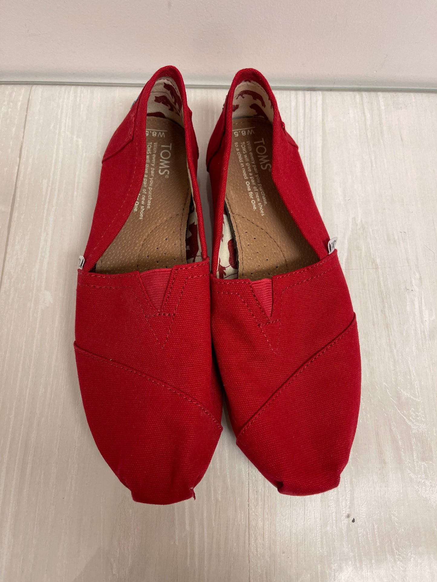 Shoes Flats By Toms In Red, Size: 8.5