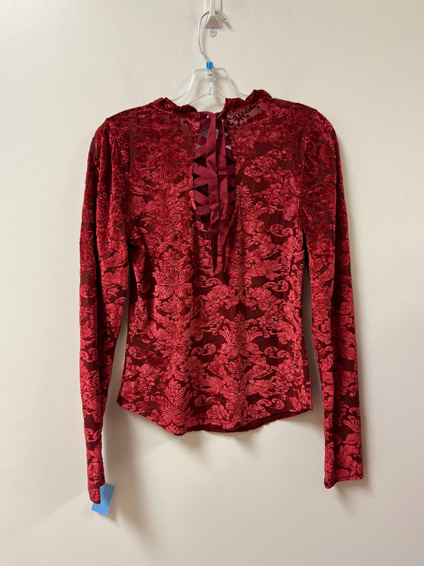 Top Long Sleeve By Anthropologie In Red, Size: L