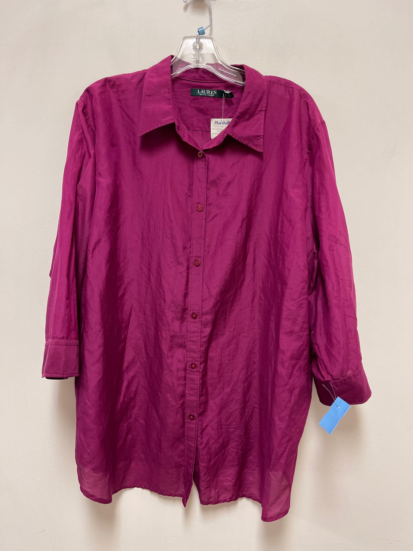 Top Long Sleeve By Lauren By Ralph Lauren In Purple, Size: 3x