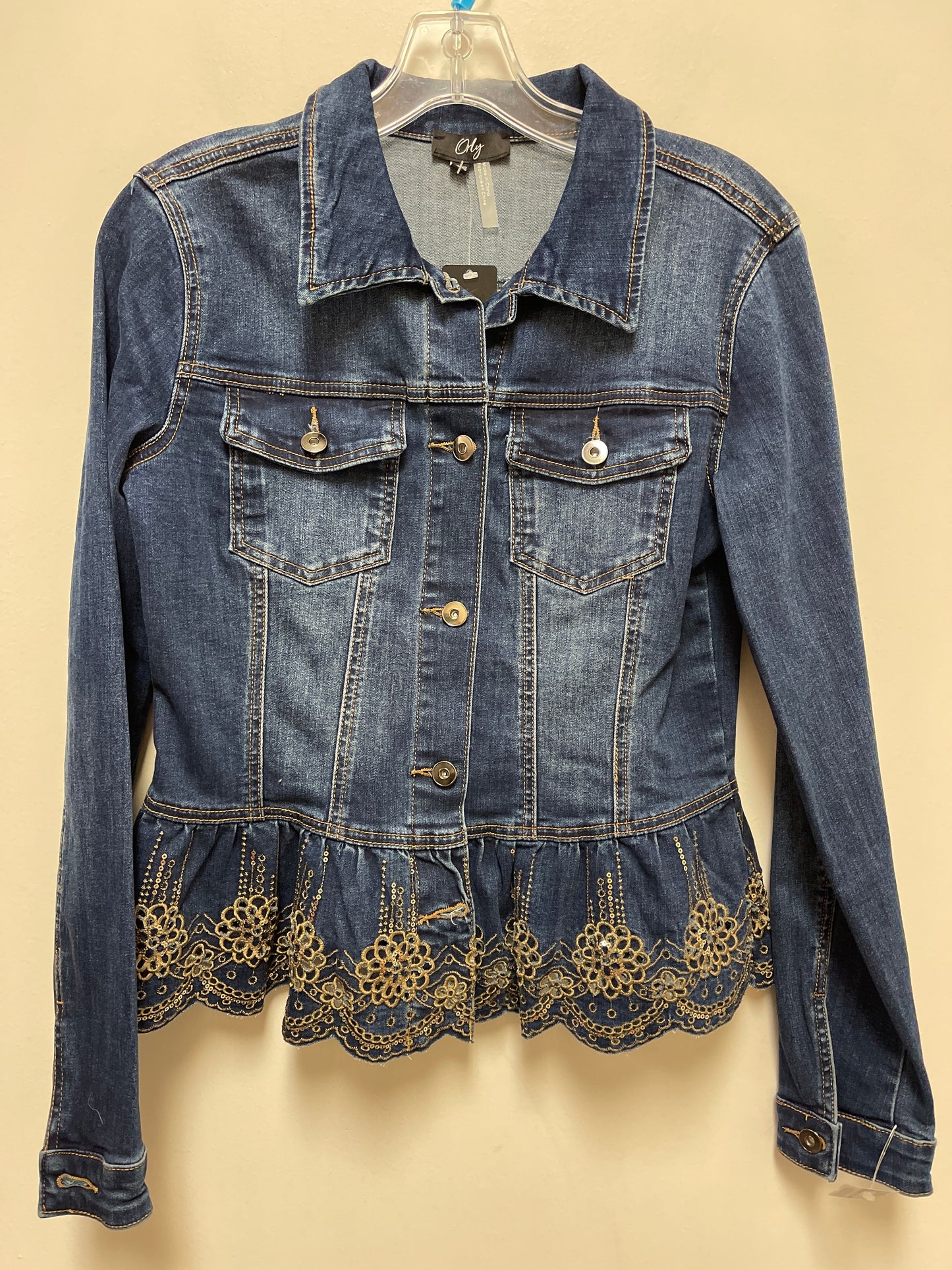 Jacket Denim By Clothes Mentor In Blue Denim, Size: Xs