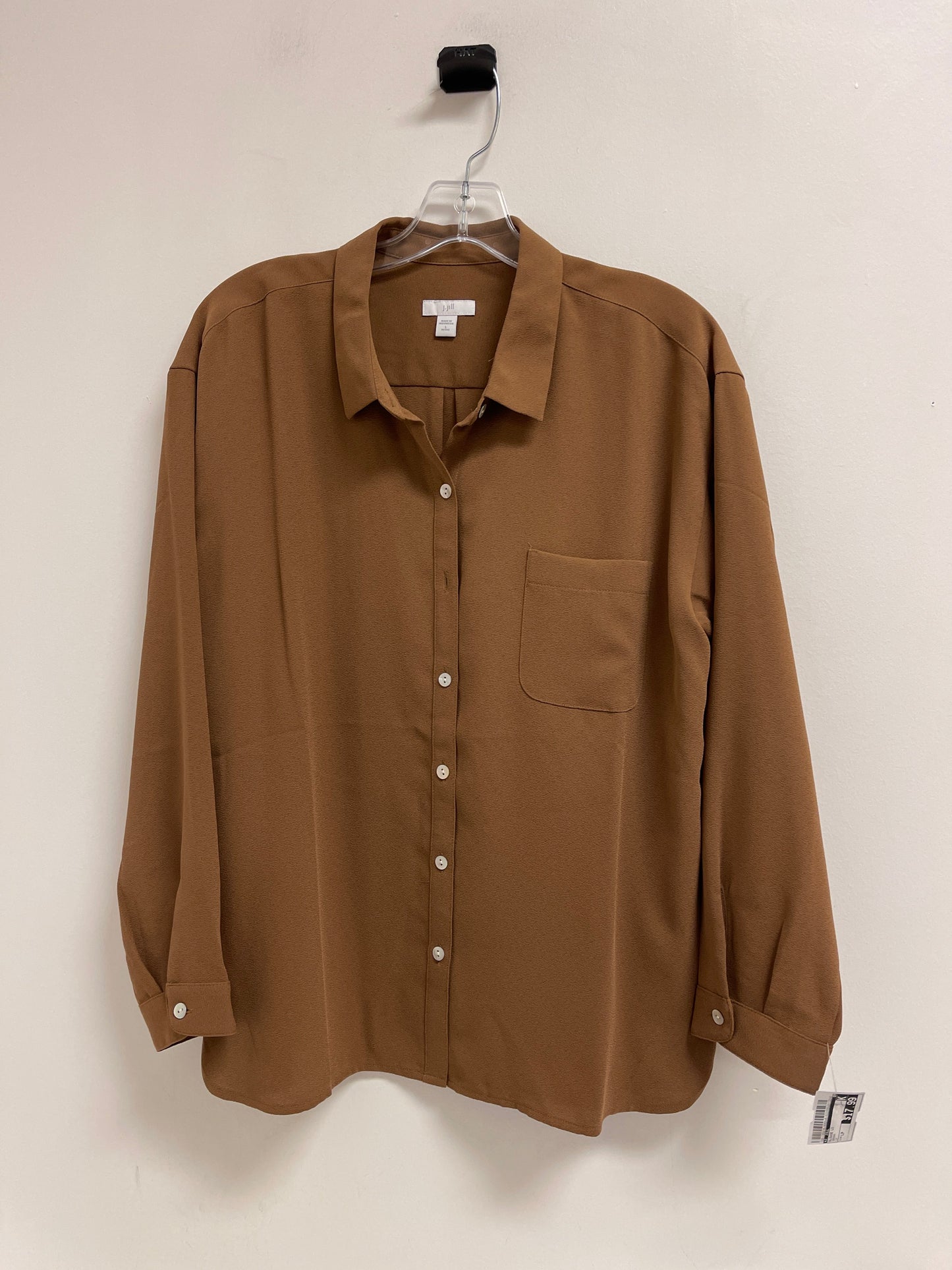 Blouse Long Sleeve By J. Jill In Brown, Size: Lp