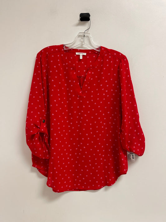 Top Long Sleeve By Maurices In Red, Size: M