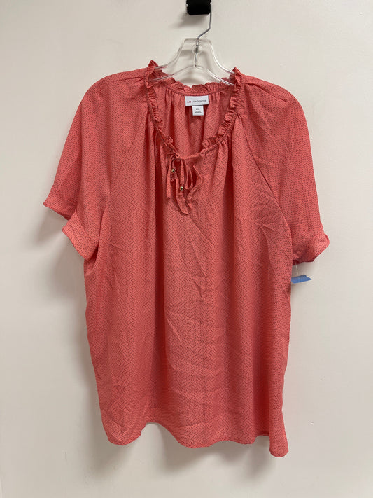 Top Short Sleeve By Liz Claiborne In Pink, Size: 2x