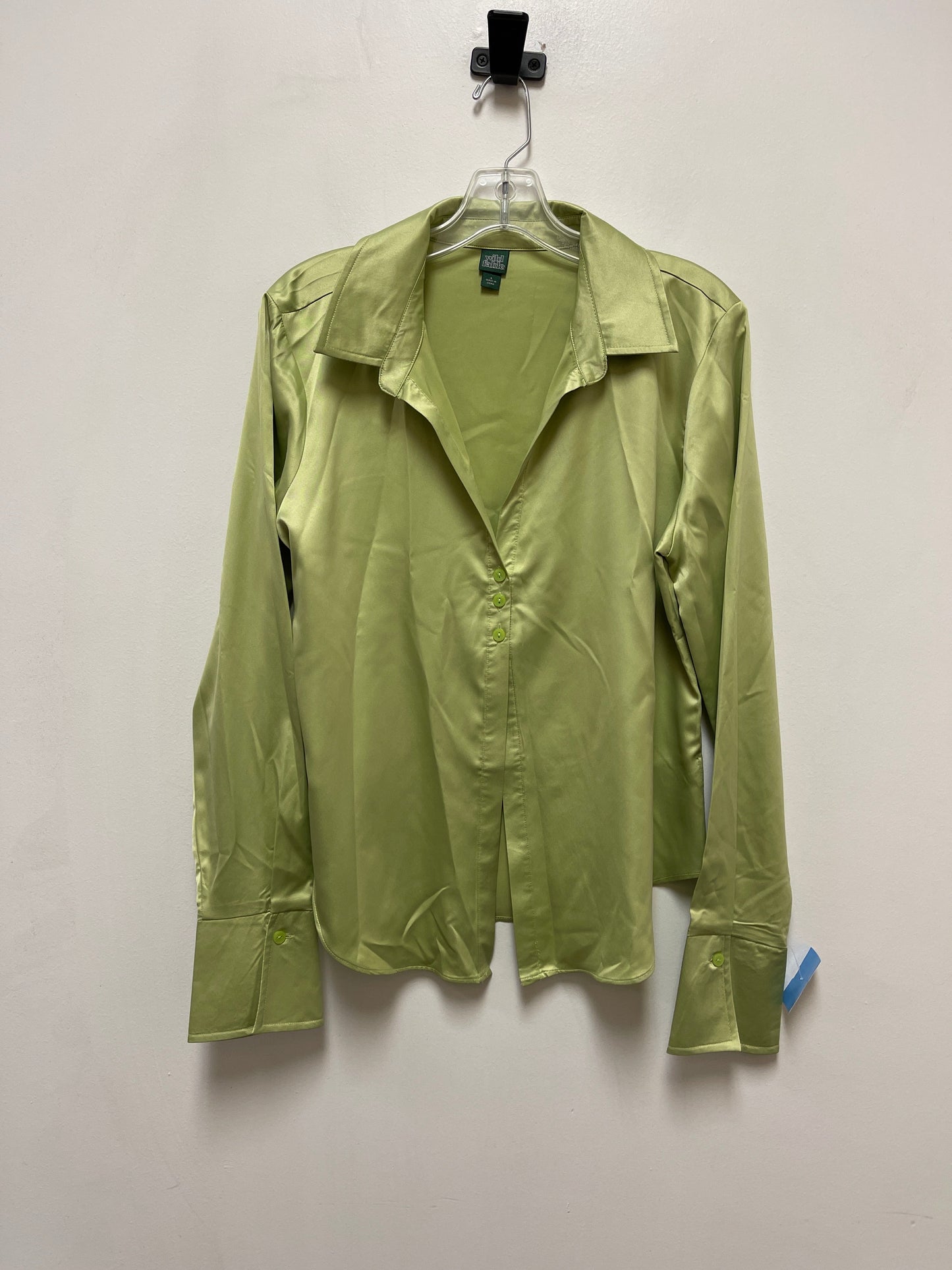 Blouse Long Sleeve By Wild Fable In Green, Size: L