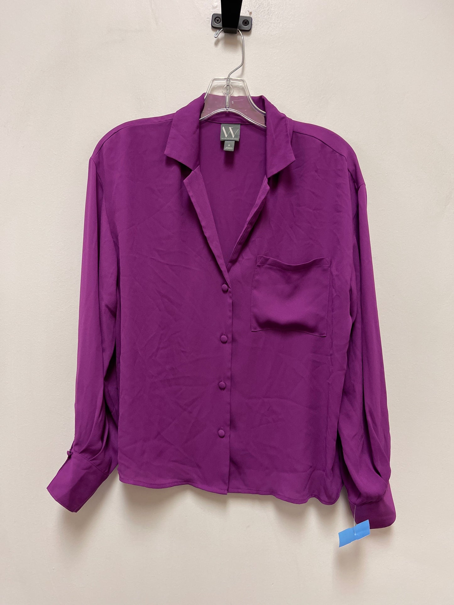 Blouse Long Sleeve By Worthington In Purple, Size: M