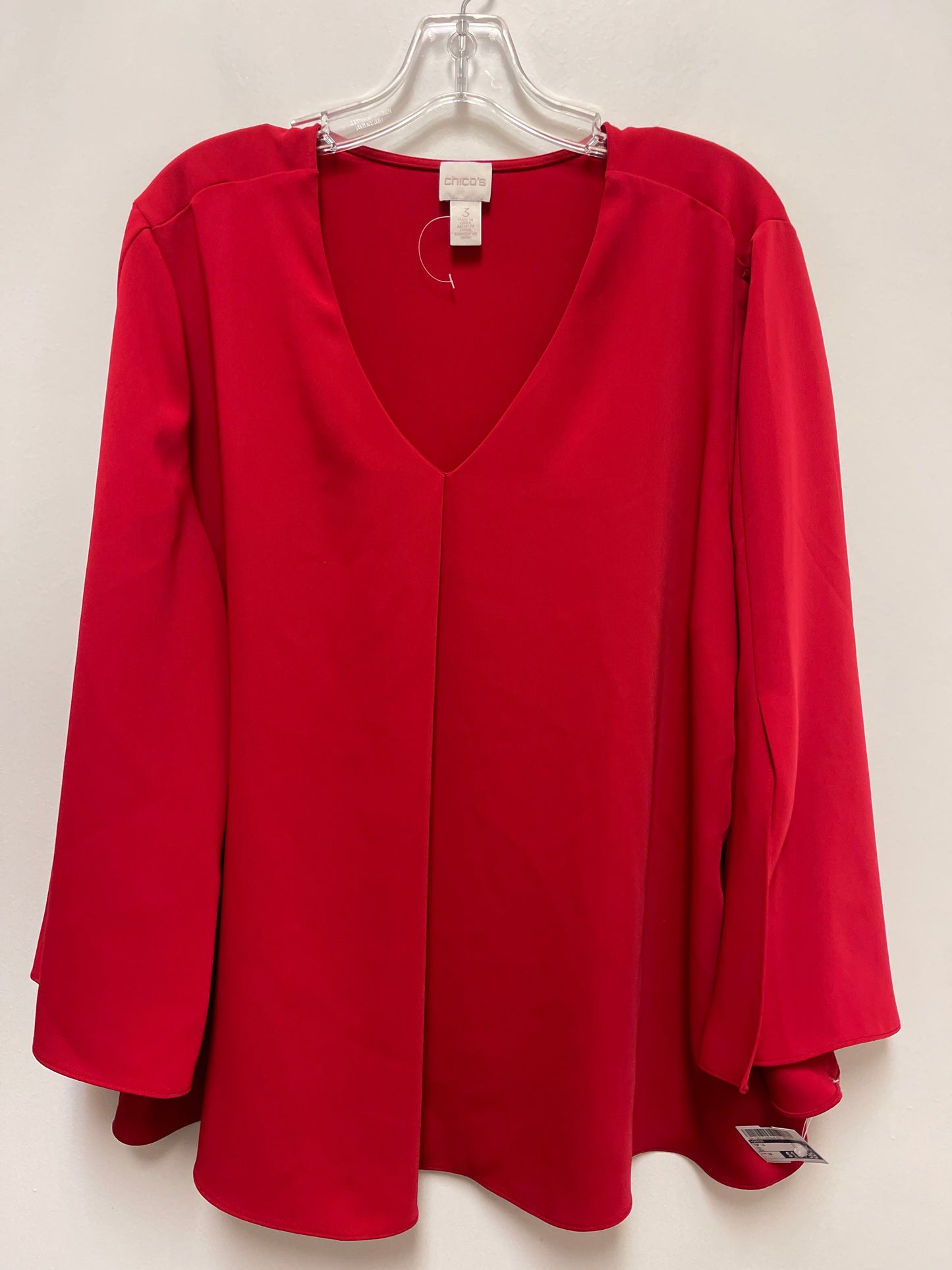 Top Long Sleeve By Chicos In Red, Size: 1x