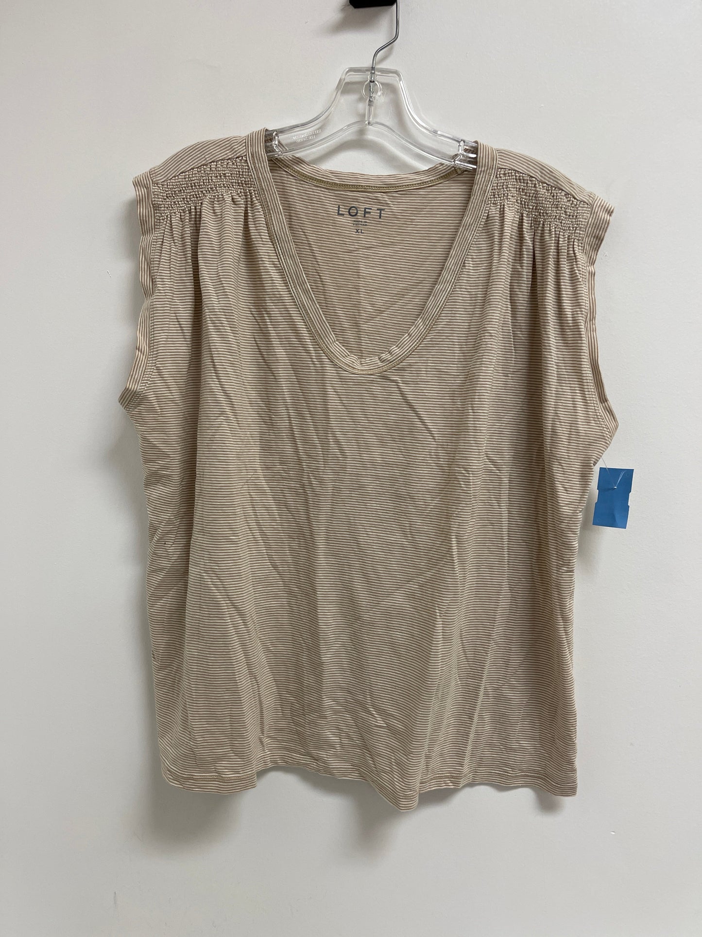 Top Short Sleeve By Loft In Cream, Size: Xl