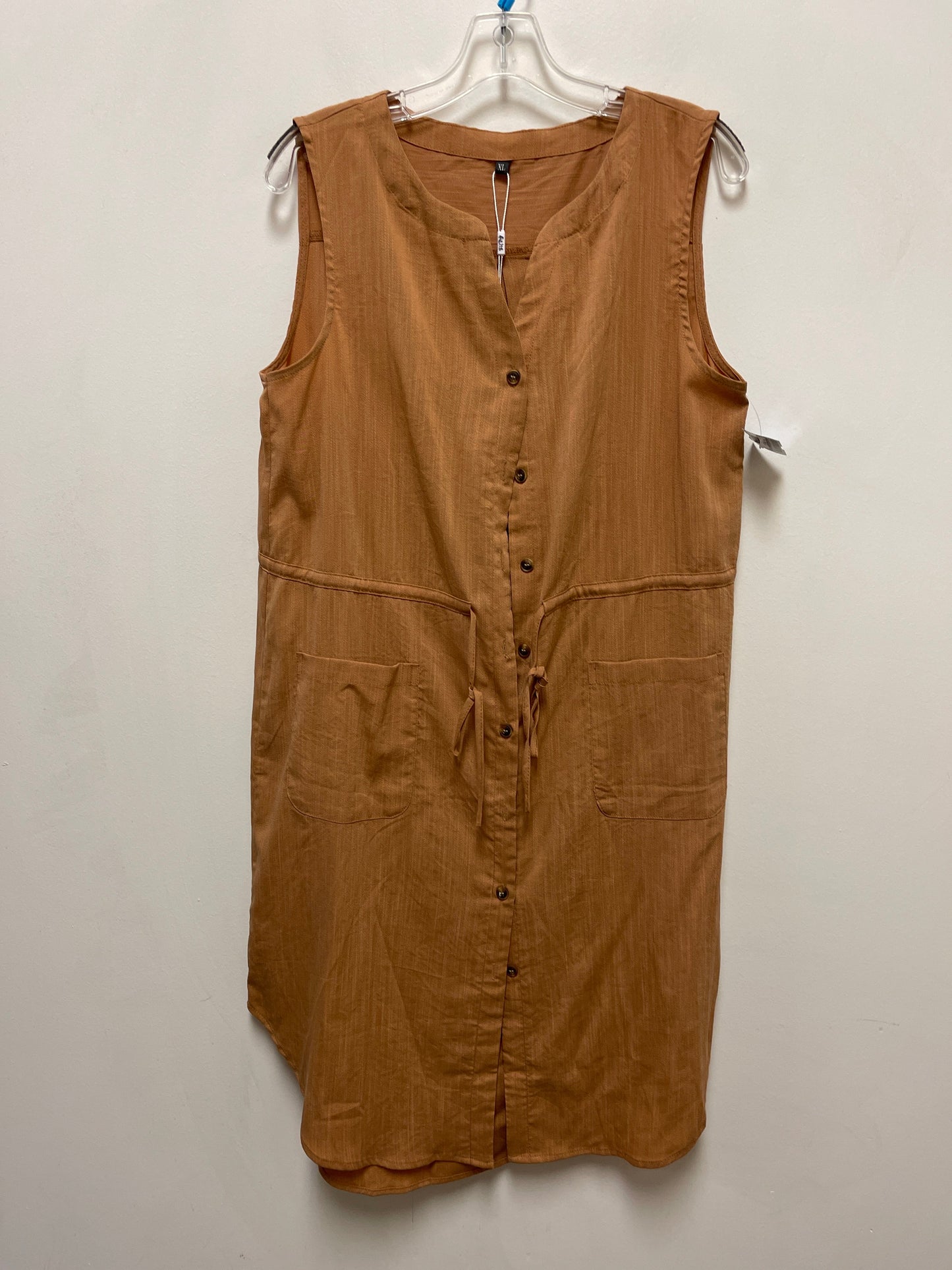 Dress Casual Midi By Clothes Mentor In Brown, Size: Xl