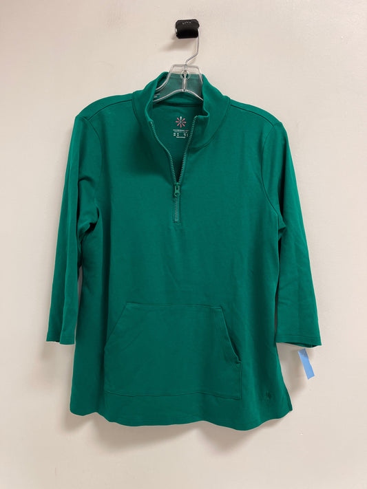 Athletic Sweatshirt Collar By Isaac Mizrahi Live Qvc In Green, Size: M