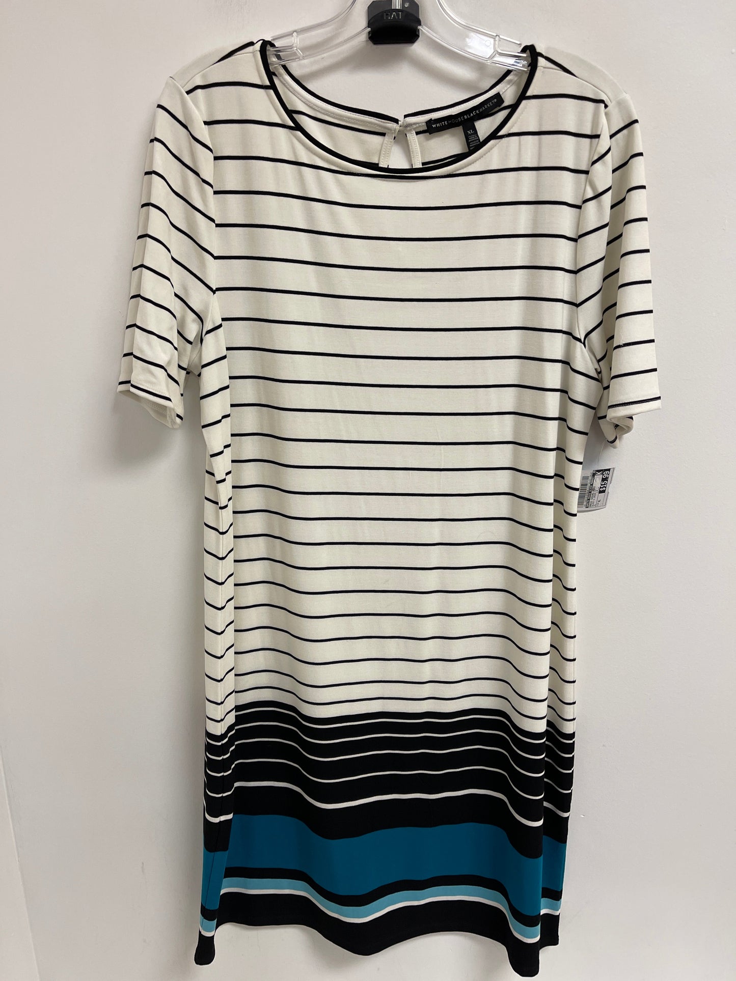 Dress Casual Midi By White House Black Market In Black & Cream, Size: Xl