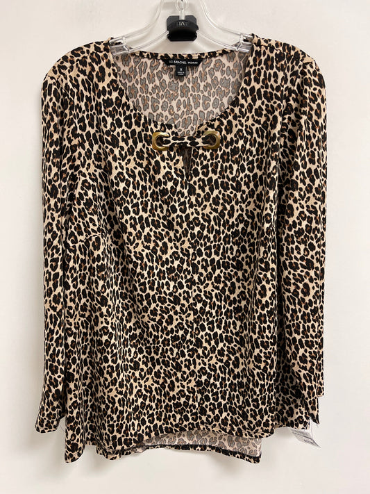 Top Long Sleeve By Zac And Rachel In Animal Print, Size: 1x