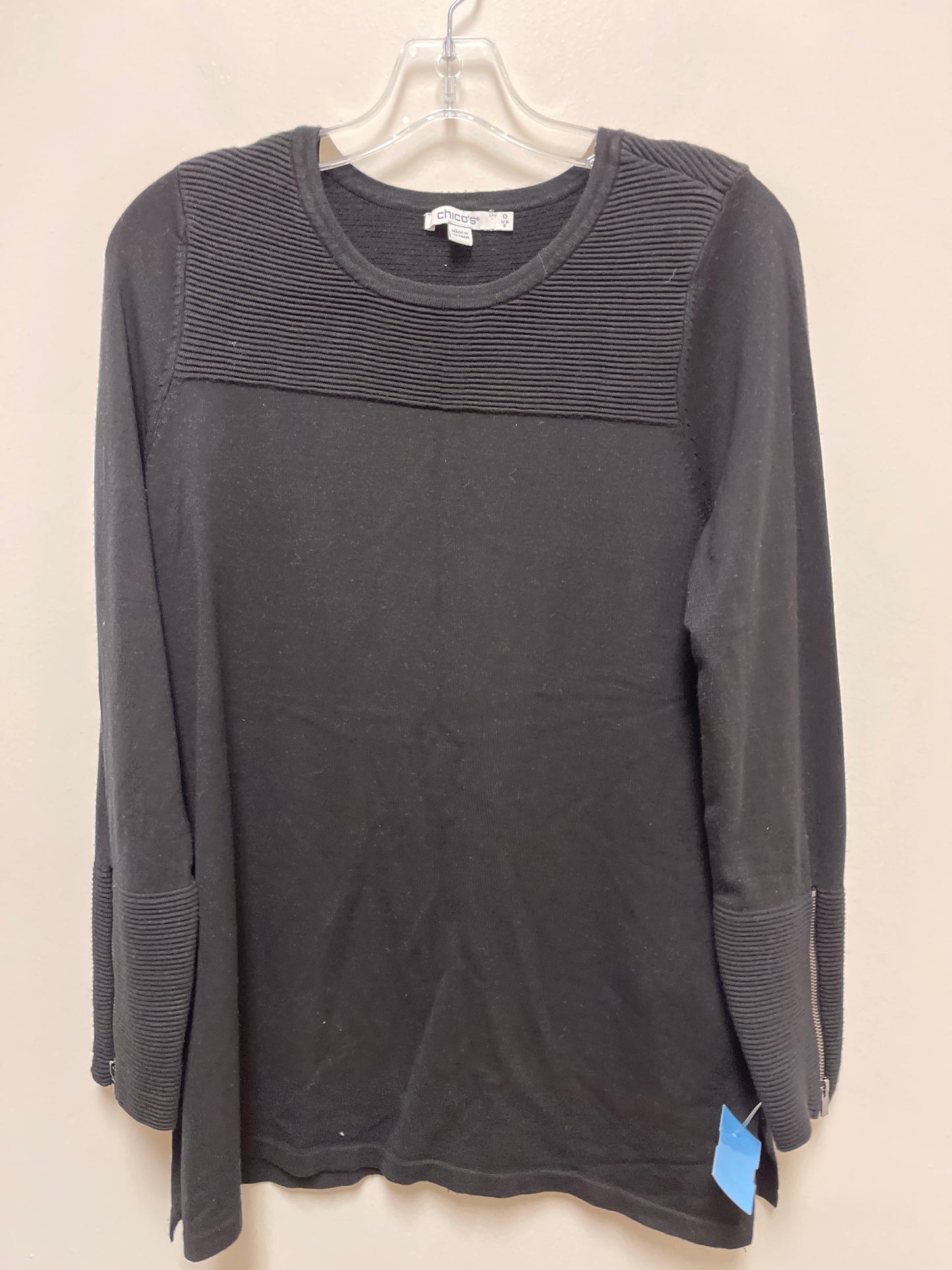 Top Long Sleeve By Chicos In Black, Size: S