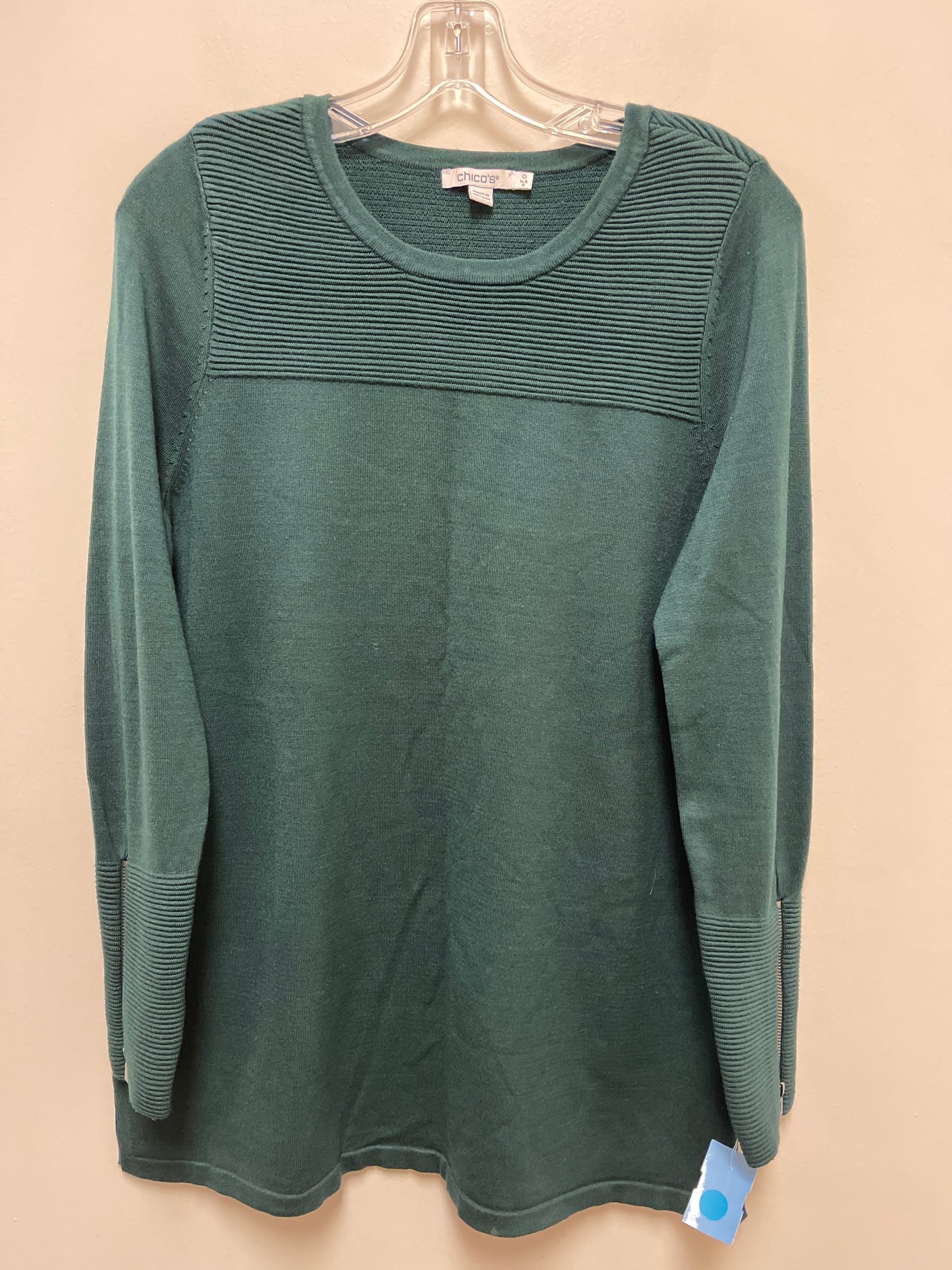 Top Long Sleeve By Chicos In Green, Size: S