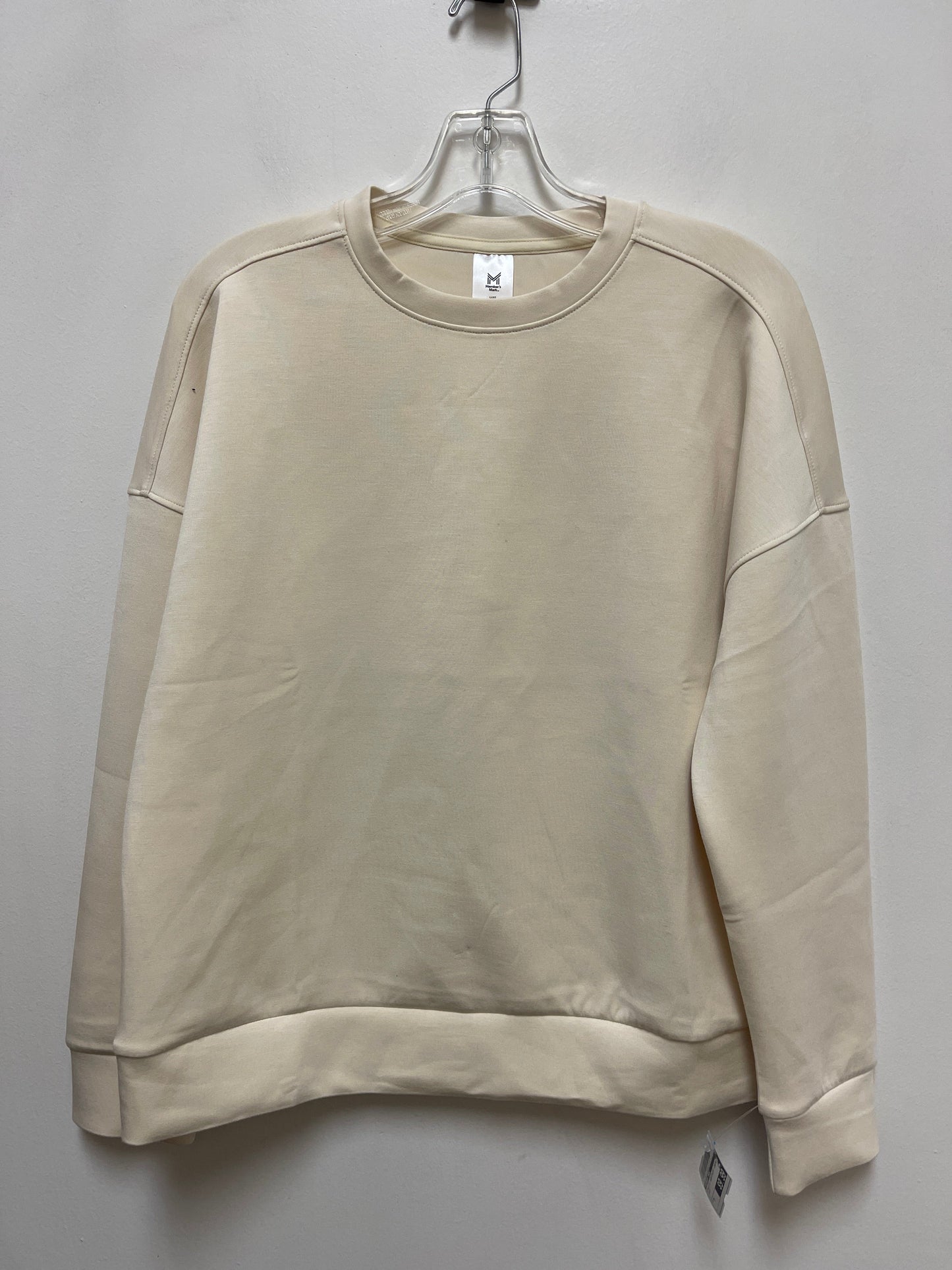 Athletic Sweatshirt Crewneck By Members Mark In Cream, Size: M