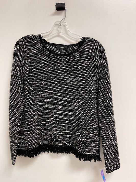 Top Long Sleeve By Theory In Black & White, Size: M