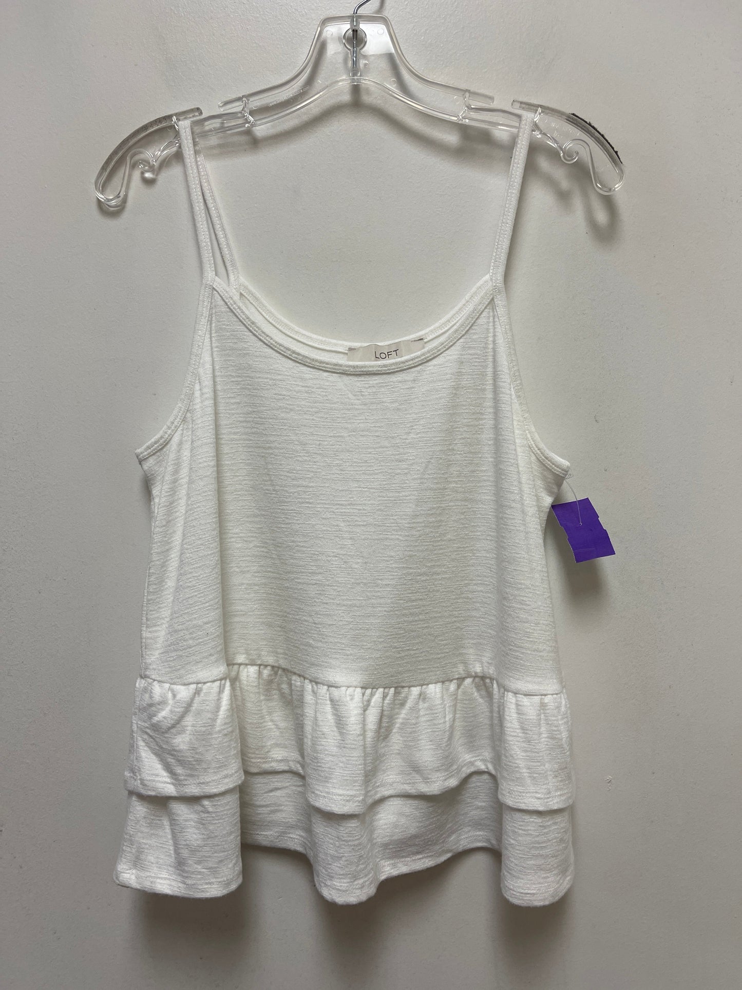 White Top Sleeveless Loft, Size L