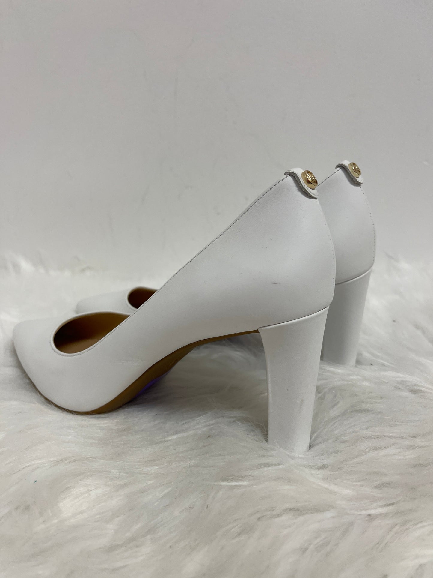 White Shoes Heels Kitten Michael By Michael Kors, Size 7.5